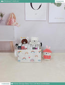 FANKANG Storage Bins, Nursery Hamper Canvas Laundry Basket Foldable with Waterproof PE Coating Large Storage Baskets for Kids Boys and Girls, Office, Bedroom, Clothes,Toys(Rec-Love Rainbow by TinyTreasures Baby Boutique