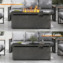 Sundale Outdoor 51 Inch Outdoor Fire Pit Table, 50,000 BTU Rectangle Propane Fire Pit with Glass Wind Guard, Rain Cover, Removable Lid, Matching with Outdoor Furniture Sets, CSA Certified, Gray by GreenHaven Gardens