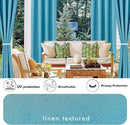 HolidayIdeas 4 Panels Linen Outdoor Curtains for Patio Waterproof Teal Gazebo Privacy Curtains 110" Wide x 95" Long-Indoor/Outdoor Wide Curtains Weatherproof for Pergola, Porch, Backyard, Deck by CozyNest Decor