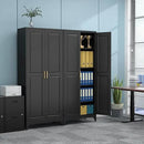 75" Kitchen Pantry Cabinet, Black Metal Storage Cabinets with 2 Doors and 4 Adjustable Shelves, Tall Pantry Storage Cabinet for Kitchen, Dining Room, Living Room by CozyNest Decor