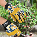 Cowhide Leather Thorn Proof & Puncture Resistant Gardening Gloves for Women and Men, Touchscreen Compatible Working Gloves for Weeding, Digging, Planting, Gardening Gifts for Women, Size Medium by GreenHaven Gardens