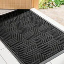 Mibao Front Door Mat Outside Entrance, Durable Outdoor Indoor Mat, Low Profile Heavy Duty Doormat, Non-Slip, Traps Dirt and Moisture, Easy Clean Patio Porch Entryway Mat, 32" x 47", Black by CozyNest Decor