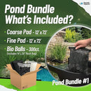 Aquatic Experts Classic Koi Pond Filter Pad FINE - White Bulk Roll Pond Filter Media, Ultra-Durable Pond Filters for Outdoor Ponds, Reusable Fish Pond Filter Material, USA, (Pond Bundle 1) by GreenHaven Gardens