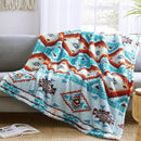 CASAAGUSTO Boho Sherpa Blanket,Teal Aztec Twin Blanket, Ultra Soft, Warm, Cozy, Plush, Thick Fleece Western Blanket for Couch, Bed, Sofa (Aqua 60 * 80 Inch) by CozyNest Decor
