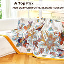 Boho Throw Blanket, 100% Organic Cotton Breathable Ultra Soft Bed Quilt Throw - All Season Floral Bird Butterfly Farmhouse Decor Blanket for Sofa Couch Chair and Gift. 50" x 60" by CozyNest Decor