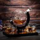 Marine Decanter Set With Four 3 oz Shot Glasses 1000ml