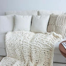 Maetoow Chenille Chunky Knit Blanket Throw （82×86 Inch）, Handmade Warm & Cozy Blanket Couch, Bed, Home Decor, Soft Breathable Fleece Banket, Christmas Thick and Giant Yarn Throws, Cream by CozyNest Decor