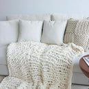 Maetoow Chenille Chunky Knit Blanket Throw （50×60 Inch）, Handmade Warm & Cozy Blanket Couch, Bed, Home Decor, Soft Breathable Fleece Banket, Christmas Thick and Giant Yarn Throws，Cream by CozyNest Decor