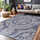 Medallion Outdoor Rug 6x9 Washable Outside Carpet for Indoor Patio Porch Waterproof Easy Cleaning Non Shedding Area Rugs Blue 6 x 9 by CozyNest Decor