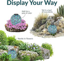 Sunnydaze 10 inch Solar Gazing Ball for Garden - Glass Outdoor Gazing Globe - Mosaic Cool Blooms by CozyNest Decor