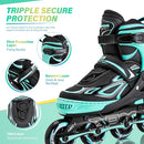 2PM SPORTS Vinal Girls Adjustable Flashing Inline Skates, All Wheels Light Up, Fun Illuminating Skates for Kids Men Adult Women and Boys by TinyTreasures Baby Boutique