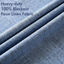 MIULEE Linen Texture Curtains for Bedroom Solid 100% Blackout Thermal Insulated Stone Blue Curtains Grommet Room Darkening Drapes Luxury Decor for Living Room Nursery 52x54 Inch (2 Panels) by TinyTreasures Baby Boutique