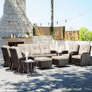 Joyside 9 Piece Patio Furniture Set, Outdoor Wicker Conversation Sets with Swivel Rocker Chairs and Sofa, Thick Cushion, Rattan Patio Sectional for Porch, Deck Use (Brown/Beige, 9 PCS) by GreenHaven Gardens