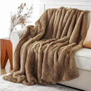 BATTILO HOME Luxury Ochre Faux Fur Throw Blanket, Soft Cozy Mink Fur Blanket for Couch, Sofa, Bed, Plush Warm Fuzzy Fall Fur Throw and Blankets for Home Decor, 50"x60" by CozyNest Decor