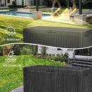 100 Gallon Storage Box, Waterproof Resin Deck Box with Hydraulic Piston Design, Lockable Storage Bench for Package Delivery, Storage Bin for Patio Cushions, Garden Tools, Black by CozyNest Decor