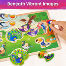 SYNARRY Wooden Puzzles for Toddlers 1-3, 6XSET Animals Puzzles for Toddlers 2-4 with Rack, Toddler Puzzles Ages 2-4, Kids Learning Educational Montessori Toys for 2 3 Year Old, Gifts for Boys Girls by TinyTreasures Baby Boutique
