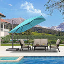 PURPLE LEAF 10 Feet Patio Cantilever Umbrella Square Outdoor Umbrella with 360° Rotation and Aluminum Offset Hanging for Garden Backyard Pool, Turquoise by GreenHaven Gardens