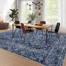 COZYLOOM Bedroom Rug 8x10 Under Bed Machine Washable Area Rugs Modern Abstract Floor Cover with Non Slip Backing Stain-Resistant Geometric Carpet for Nursery, Living Room, Blue by TinyTreasures Baby Boutique