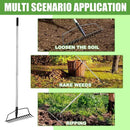 Garden Rake, Metal Sturdy and Heavy Duty Metal Rake, 16-Tine Bow Rake with Adjustable Stainless Steel Handle, Long Shaft for Loosening Soil, Leveling Mulch, Gathering Leaves by GreenHaven Gardens