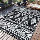 OLANLY Outdoor Rug Waterproof 9x18 ft, Reversible Outdoor Plastic Straw Rug, Boho Patio Rug, Indoor Outdoor Carpet, RV Mat Outside for Patio, Camp, Picnic, Balcony, Deck, Backyard, Black & White by GreenHaven Gardens