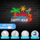 Always Happy Hour Beer Bar Neon Sign for Wall Décor Dimmable USB LED Neon Light for Home Tiki Bar Decor Man Cave Parties Gift by CozyNest Decor