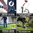 PowerSmart 21-Inch 144cc Gas Push Lawn Mower & 16-Inch 25.4cc String Trimmer/Edger with 10-Inch Brush Cutter for Grass Cutting by GreenHaven Gardens