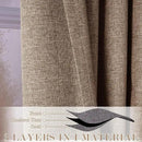 Full Blackout Privacy Curtains, 240 Inch Extra Wide Linen Blend Drapes, Pinch Pleat Window Drapery for Room Divider Storage/Space Room Separation, 1 Panel, W 240" x L 108", Taupe by CozyNest Decor