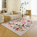 Living Room Rug 5x7 Rug Machine Washable Boho Area Rug Non Slip Floral Vintage Low Pile Large Rugs for Living Room, Bedroom, Farmhouse, Dining Room, Kids Playroom(Beige) by CozyNest Decor
