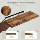 Floating Shelves for Wall 24 inchs Long, 9.1” Deep x 1.5” Thick Wall Shelves for Bedroom, Living Room, Bathroom，Kitchen, Office, Rustic Farmhouse Shelf Decor with Invisible Bracket, Set of 2 by CozyNest Decor