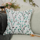 YOUR SMILE Classical Embroidery Jacquard Green Square Decorative Throw Pillow Case Cushion Cover 18x18 inch by CozyNest Decor