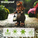 Solar Garden Statue Bear Figurine, Garden Art Outdoor Statues with Solar Lantern, Loving Bear for Patio, Balcony, Yard, Lawn, Unique Housewarming Gifts by GreenHaven Gardens