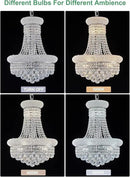 10 - Light Unique Empire Crystal Chandelier for Dining Room Foyer Entryway Living Room Bedroom Chrome Finish by CozyNest Decor