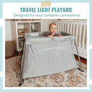 Dream On Me Travel Light Playard with Mesh Zipper Door in Grey by TinyTreasures Baby Boutique