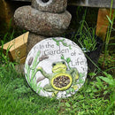 Sungmor 3PC Pretty Garden Stepping Stones, 9.8" Large Concrete Decorative Stones with Beautiful Pattern, Unique Outdoor Lawn Accents, Yard Walkway Flower Bed Wall Shelf Welcome Friends Decorations by CozyNest Decor