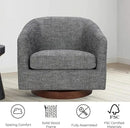 CHITA Swivel Accent Chair, FSC Certified Upholstered Fabric Barrel Chair for Living Room, Fully Assembled, Dark Grey by CozyNest Decor