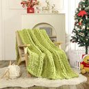 WESHIONGOO Chunky Knit Blanket Throw 50"×60" Knitted Throw Blankets for Couch Bed Fluffy Soft Blanket with Jumbo Chenille Yarn Thick 100% Handmade (Lime Green) by CozyNest Decor