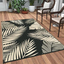 GENIMO Outdoor Rug 3' x 5' Waterproof for Patios Clearance, Reversible Outdoor Plastic Straw Camping Rug Carpet, Large Area Rugs Mats for RV, Camper, Deck, Balcony, Porch, Beach, Picnic, Black&Beige by CozyNest Decor
