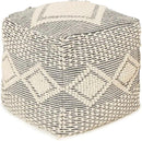 REDEARTH · Tufted Pouf Ottoman with Filler Textured Storage Cube Bean Bag Pouffe Footrest for Living Room, Bedroom, Nursery, Kidsroom; 100% Cotton (17.5"X17.5"X17.5", Cube Diamond Medley Gray) by CozyNest Decor