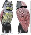 Galashield Owl Decoy to Scare Birds Away Scarecrow Fake Owl with Rotating Head 16" Tall (2 Pack) by GreenHaven Gardens