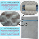 Mesh Laundry Bags for Delicates – 3-Pack (12″×16″) with Color-Coded Zippers – Honeycomb Mesh, Locking Zipper, Washer & Dryer Safe for Bras, Socks, Travel Clothes by TinyTreasures Baby Boutique