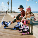 Adjustable Quad Skates for Kids, Teens, and Adults – Light-Up Wheels – Comfortable Fit, Secure Closure, Indoor and Outdoor Roller Skates for Boys and Girls by TinyTreasures Baby Boutique
