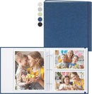 Vienrose Linen 3-Ring Photo Album Holds 190 Photos, 160 4x6 Photos and 30 6x8 Pictures, Picture Album with Multiple Size Pockets, Memory Book for Family Wedding Anniversary Baby, Blue by TinyTreasures Baby Boutique