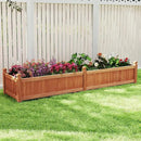 HAPPYGRILL Raised Garden Bed, Wood Elevated Flower Box with 8 Drain Holes, Liner, for Flowers, Vegetables, Herbs, Fruits, Outdoor Planter Box for Backyard, Garden, Lawn, 89" x 23.5" x 16" by GreenHaven Gardens