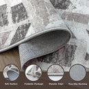 Modern Abstract 6X9 Area Rug for Living Room Bedroom Washable, with Non-Slip Rubber Backing Print Faux Wool Thin, Grey Throw Large Carpet for Kids Playroom Dining Room Pet & Child Friendly by CozyNest Decor