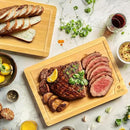Chopping Board Set of 2 - Wooden Cutting Boards for Kitchen Meal Prep & Serving - Bamboo Wood Cutting Board Set - Charcuterie & Chopping Butcher Block for Meat - Kitchen Gadgets Gift by CozyNest Decor