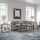 Henn&Hart 20" Wide Square Side Table with Mirror Shelf in Blackened Bronze, Table for Living Room, Bedroom by CozyNest Decor