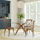 EMMA + OLIVER Hand Scraped Dark Natural X-Back Chair by CozyNest Decor