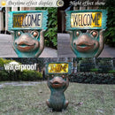 Frog Solar Welcome Garden Statues Outdoor Décor- Frog Figurines Solar LED Light Lawn Ornaments - Yard Decorations for Patio, Balcony, Backyard -Unique House Warming Gifts for Mom by CozyNest Decor