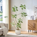 Artificial Mahonia Fortunei Tree 6ft,Tall Fake Plant Artificial Sumac Tree, Faux Plants Indoor Fake Plants Decor with Pots for Home Office Bathroom Bedroom Living Room Decorations Housewarming by CozyNest Decor