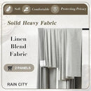 RAIN CITY Natural Blackout Curtains 96 Inch Long 2 Panels Set,Back Tab/Rod Pocket/Pleated Look with Hooks,Linen Blend Textured Rustic Farmhouse Heat Insulated Summer Drapes for Living Room 50W x 96L by CozyNest Decor
